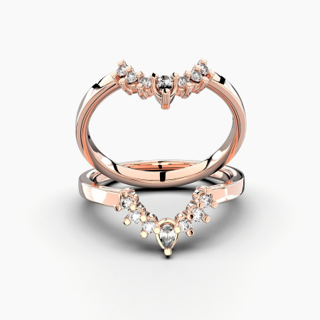 V Shape Wishbone Diamond Ring