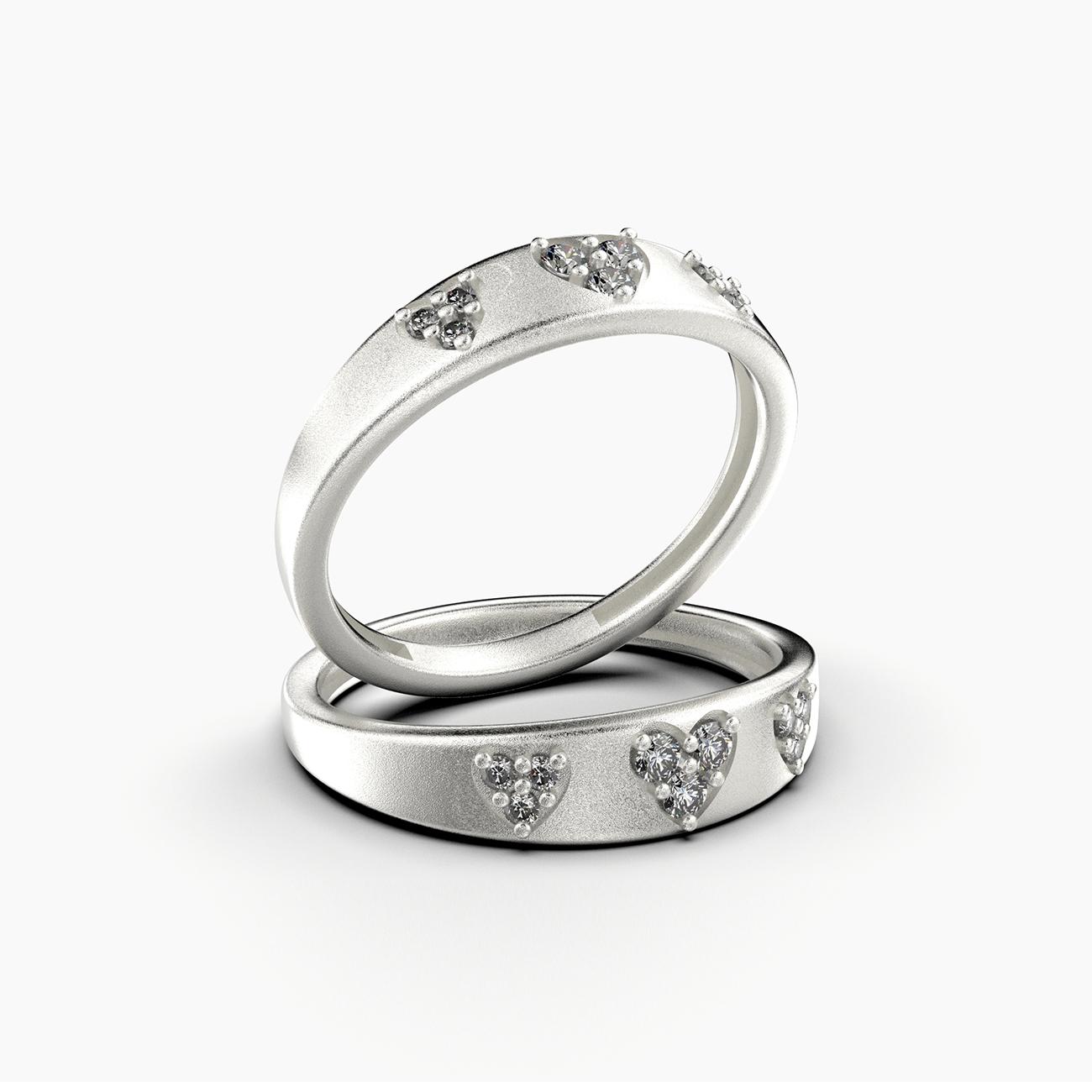 3 Heart Diamond Ring