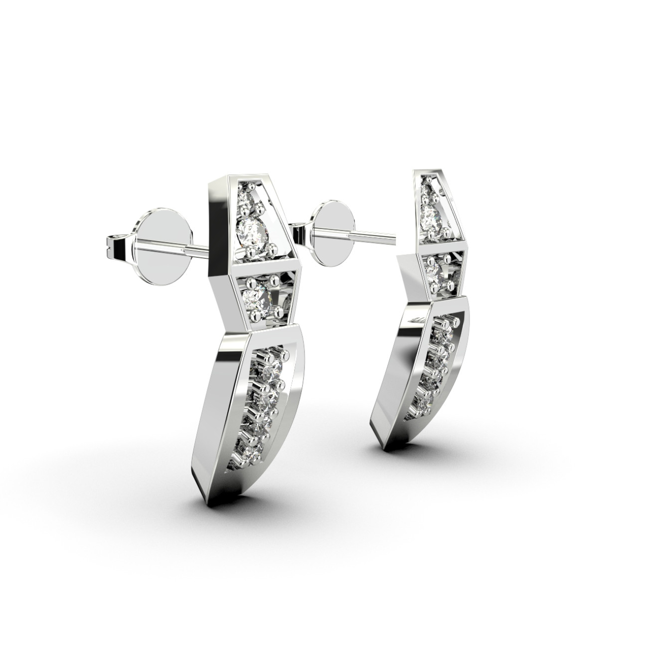 Arched Hoop Diamond Earrings