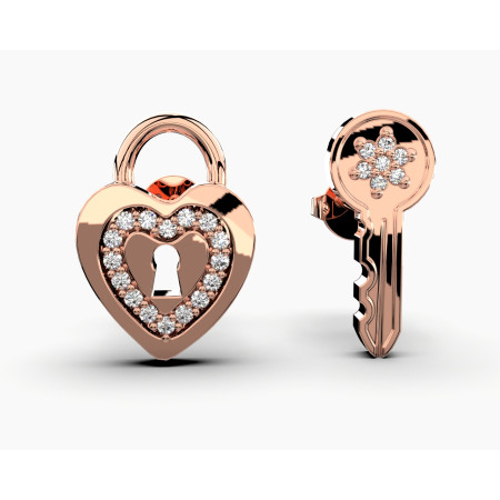 Lock And Key Diamond Earrings 