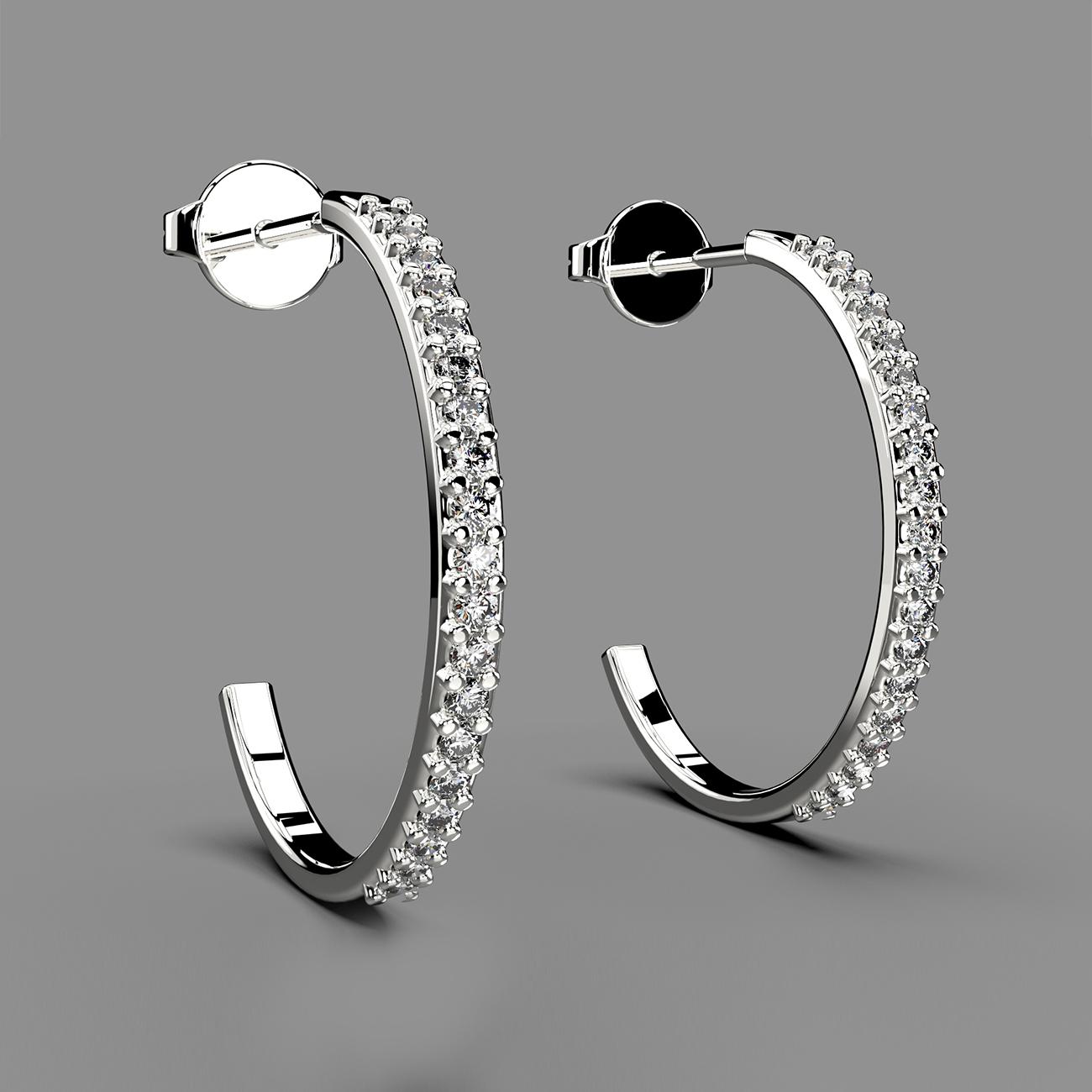 Circle Bar Diamond Earrings